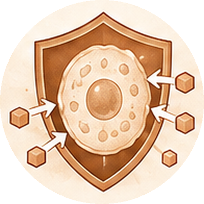Shielded cell taking sugar in